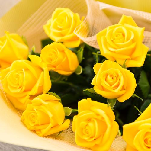 黄色いバラの花束 フラワーギフトはプロのお花屋さんにおまかせ フジテレビフラワーネット