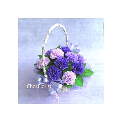 紫カーネーションのソープフラワー ｓｆ027 花屋 ｃｈｏｉ ｆｌｏｒｉｓｔ のオリジナル商品 フラワーギフトはプロのお花屋さんにおまかせ フジテレビフラワーネット