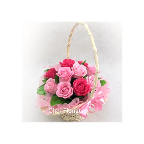 ピンクバラのソープフラワー Sf044 花屋 ｃｈｏｉ ｆｌｏｒｉｓｔ のオリジナル商品 フラワーギフトはプロのお花屋さんにおまかせ フジテレビフラワーネット